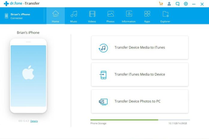 Come trasferire file da Android a iPhone con Dr.Fone